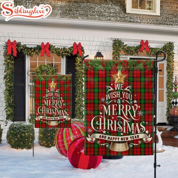 We Wish You A Merry Christmas And Happy New Year Garden House Flag Holiday Flag Decor