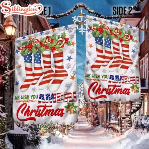 We Wish You Ameri Christmas American House And Garden Flag Decor