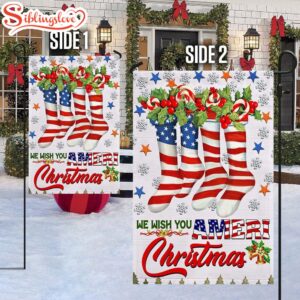 We Wish You Ameri Christmas American House And Garden Flag Decor