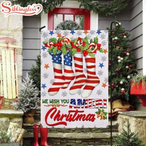 We Wish You Ameri Christmas American House And Garden Flag Decor