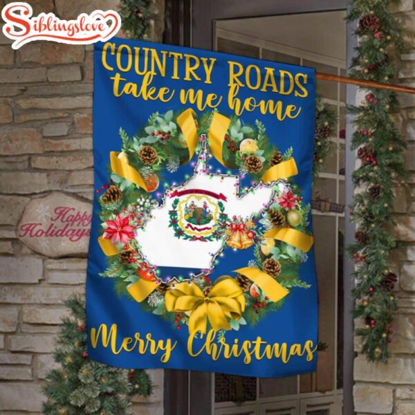 West Virginia Merry Christmas Country Roads Take Me Home Garden House Flag Holiday Flag Decor