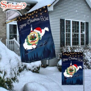 West Virginia State Merry Christmas Y'all House And Garden Flag Decor