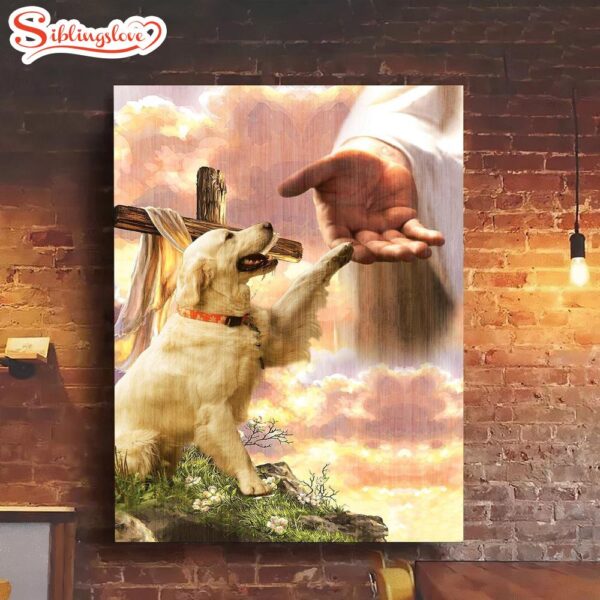 White Labrador God Hand Photo Canvas Canvas Decor Ideas