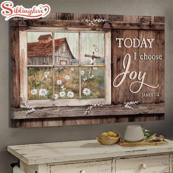 Window Painting Daisy Garden Today I Choose Joy Canvas Wall Art