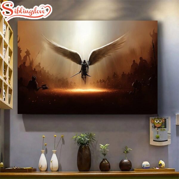 Wings Of God Warrior Canvas Wall Art