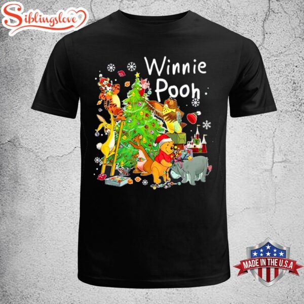 Winnie Pooh Christmas Tree Classic T-Shirt, Hodliday Shirt For Men Women