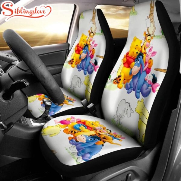 Winnie The Pooh Cartoon Disney Car Seat Cover Decor For Car