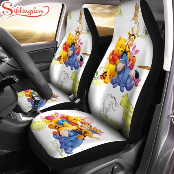 Winnie The Pooh Disney Cartoon Car Seat Cover Decor For Car