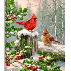 Winter Visitors Canvas Wall Art