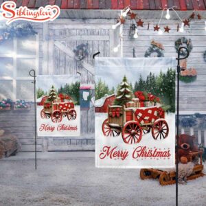 Winter Wagon Christmas House And Garden Flag Decor