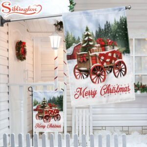 Winter Wagon Christmas House And Garden Flag Decor