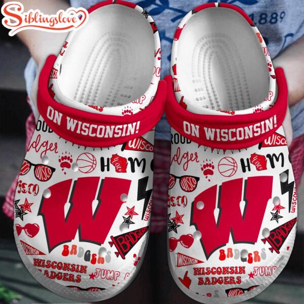 Wisconsin Badgers NCAA Sport Clogs Shoes Comfortable For Men Women