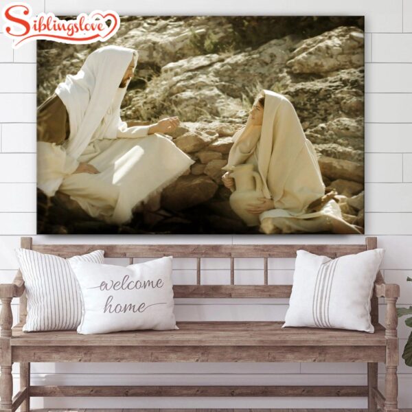 Woman At The Well Canvas Wall Art Gift For Mom