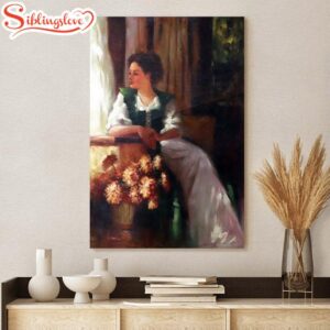 Woman Vintage Oil Painting Canvas…