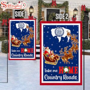 Wyoming Take Me Home Country Roads Christmas Santa Claus House And Garden Flag Decor