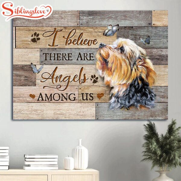 Yorkshire Terrier Lovely Butterfly Heaven I Believe There Are Angels Among Us Canvas Wall Art