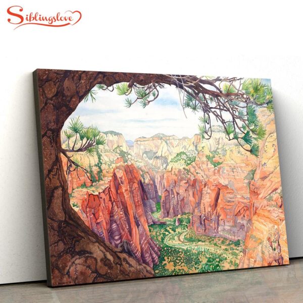 Zions Canyon Canvas Wall Art Jesus Christ Picture Canvas Christian Wall Art